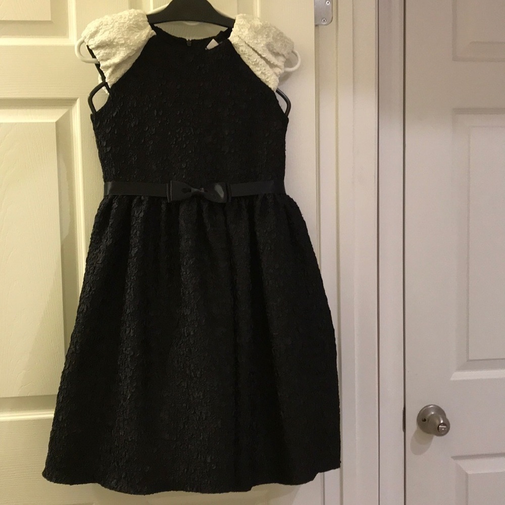 💖 David Charles Black White Girl Dress Bow Pretty
